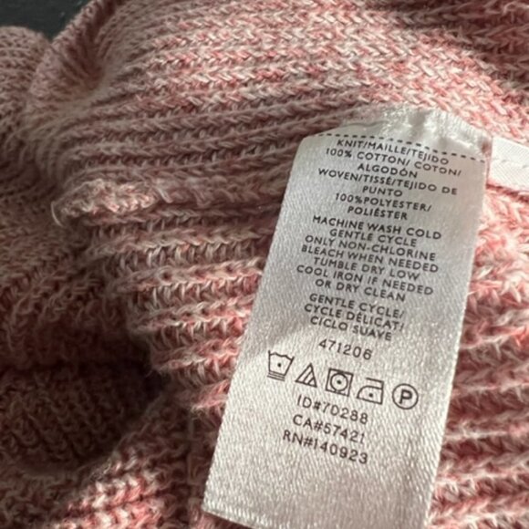 Loft Womens Light Pink Long Sleeve Lightweight Sweater 100% Cotton Size XS - Picture 7 of 7